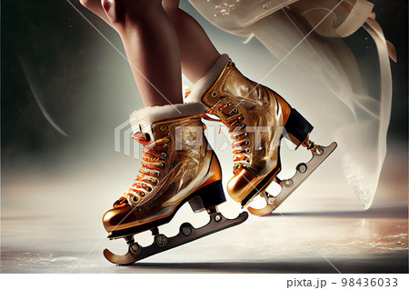 the girl on the figured skates on a opened skating ring the girl on the figured skates on a opened skating ring 98436033