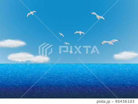 海と空・カモメと船-01 98436183