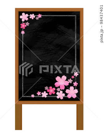 桜 サクラ 黒板 看板 メニューのイラスト素材 [98437401] - PIXTA