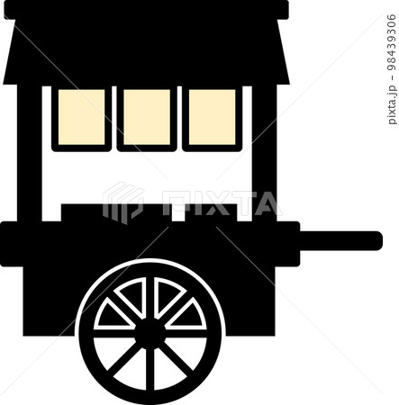 おでん・リアカーのモノクロイラスト おでん・リアカーのモノクロイラスト 98439306