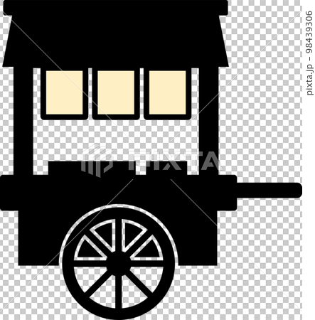 おでん・リアカーのモノクロイラスト おでん・リアカーのモノクロイラスト 98439306