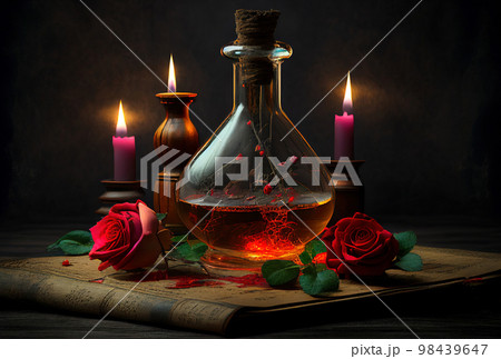 mystical abstract plot on the theme of astrology and witchcraft with magic, an altar for mystical abstract plot on the theme of astrology and witchcraft with magic, an altar for 98439647