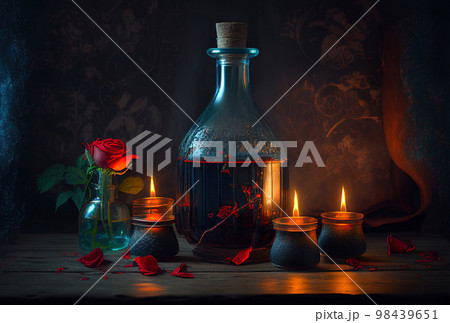 mystical abstract plot on the theme of astrology and witchcraft with magic, an altar for mystical abstract plot on the theme of astrology and witchcraft with magic, an altar for 98439651