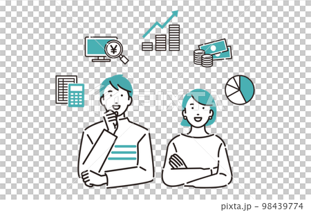 Men and women thinking about asset management and asset formation 98439774