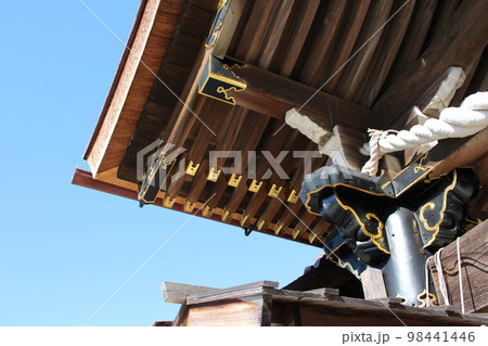 室津のまちなみ　賀茂神社　唐門　軒先軒裏　ズーム・近景　兵庫県たつの市御津町室津 98441446