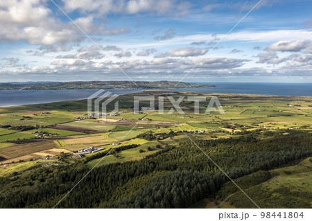 Aerial view of Ballerana and Magilligan in Northern Ireland, United Kingdom 98441804