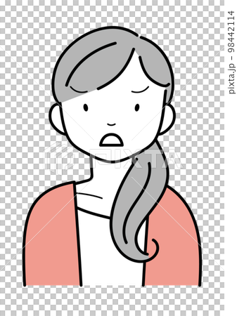 Angry, troubled, nervous young woman upper body 98442114