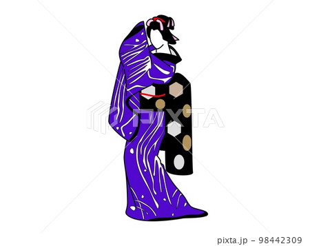 歌舞伎の女形　横向き 98442309