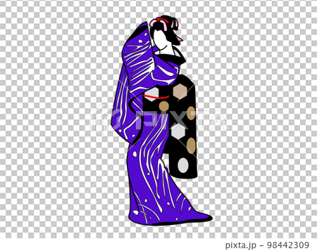 歌舞伎の女形　横向き 98442309