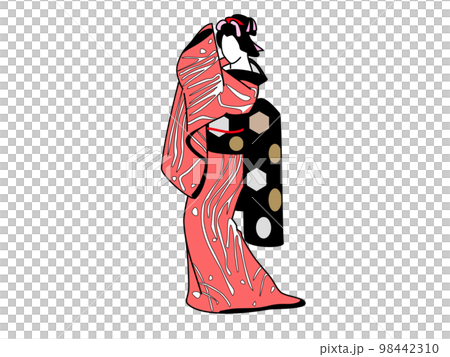 歌舞伎女角色側身 98442310