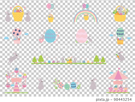 2023イースター素材集（文字なし）ベク 98443254