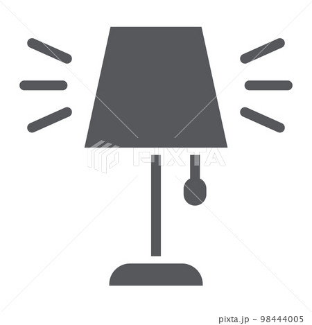 Table lamp glyph icon, appliance and furniture, light sign, vector graphics, a solid pattern on a white background, eps 10. 98444005