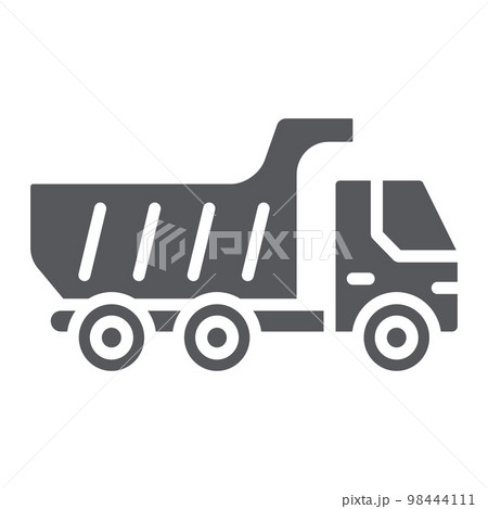 Dump truck glyph icon, transport and automobile, tipper truck sign, vector graphics, a solid pattern on a white background, eps 10. Dump truck glyph icon, transport and automobile, tipper truck sign, vector graphics, a solid pattern on a white background, eps 10. 98444111