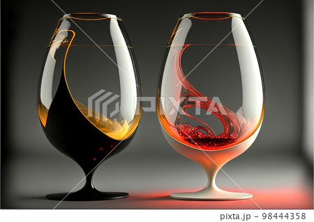 Unusual aspect wine glass of the future allowing to taste as never before illustration generative ai 98444358