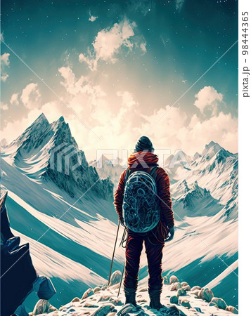 wanderlust and solo travel adventures in remote location illustration generative ai 98444365