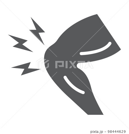Knee pain glyph icon, body and sick, leg ache sign, vector graphics, a solid pattern on a white background, eps 10. Knee pain glyph icon, body and sick, leg ache sign, vector graphics, a solid pattern on a white background, eps 10. 98444629