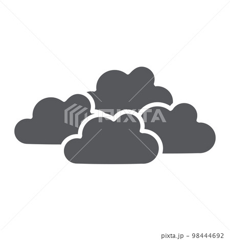 Overcast glyph icon, weather and climate, cloudy sign, vector graphics, a solid pattern on a white background, eps 10. 98444692