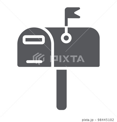 Mailbox glyph icon, post and address, pobox sign, vector graphics, a solid pattern on a white background, eps 10. 98445102
