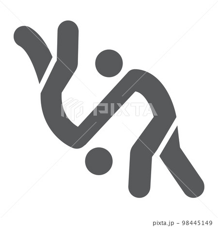 Judo glyph icon, sport and combat, karate sign, vector graphics, a solid pattern on a white background, eps 10. 98445149