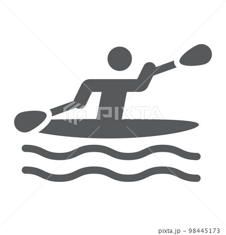 Man kayaking glyph icon, sport and rowing, canoeing sign, vector graphics, a solid pattern on a white background, eps 10. Man kayaking glyph icon, sport and rowing, canoeing sign, vector graphics, a solid pattern on a white background, eps 10. 98445173