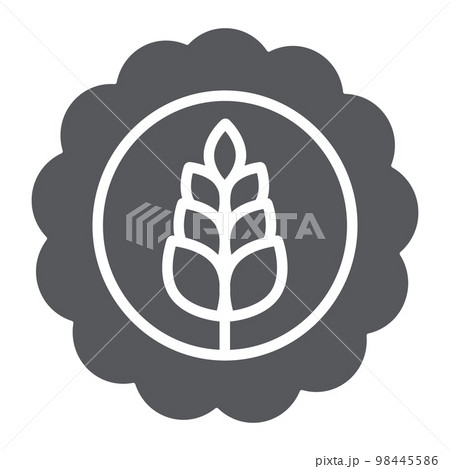 Wheat bage glyph icon, drink and brewery, craft beer bage sign, vector graphics, a solid pattern on a white background, eps 10. Wheat bage glyph icon, drink and brewery, craft beer bage sign, vector graphics, a solid pattern on a white background, eps 10. 98445586