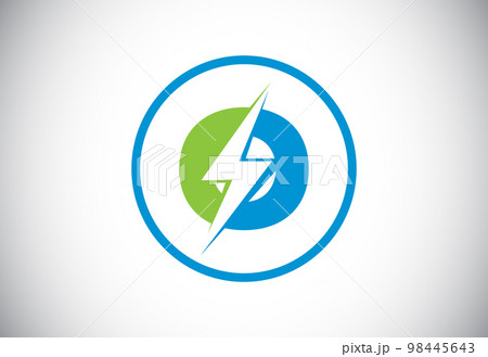 Initial O letter logo design with lighting thunder bolt. Electric bolt letter logo vector Initial O letter logo design with lighting thunder bolt. Electric bolt letter logo vector 98445643