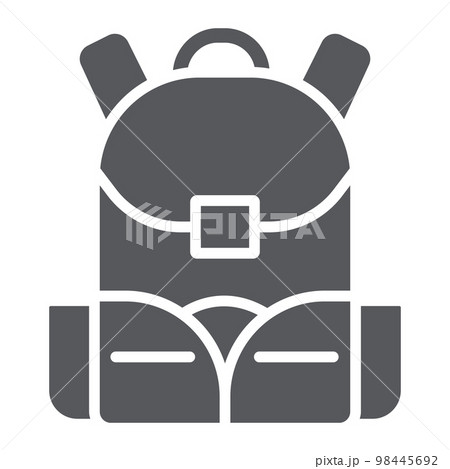 Schoolbag glyph icon, rucksack and bag, backpack sign, vector graphics, a solid pattern on a white background, eps 10. Schoolbag glyph icon, rucksack and bag, backpack sign, vector graphics, a solid pattern on a white background, eps 10. 98445692