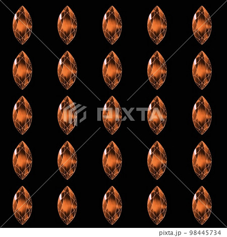 誕生石のイラスト、マーキスカットのオレンジ色の宝石、ファイヤーオパールのイラスト、宝石の背景イラスト 誕生石のイラスト、マーキスカットのオレンジ色の宝石、ファイヤーオパールのイラスト、宝石の背景イラスト 98445734