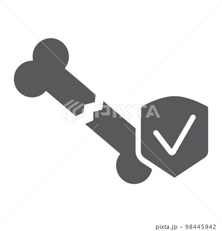 Fracture glyph icon, protection and skeleton, broken bone sign, vector graphics, a solid pattern on a white background, eps 10. 98445942