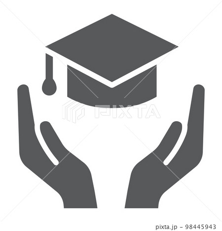 Education insurance glyph icon, protection and study, education security sign, vector graphics, a solid pattern on a white background, eps 10. Education insurance glyph icon, protection and study, education security sign, vector graphics, a solid pattern on a white background, eps 10. 98445943