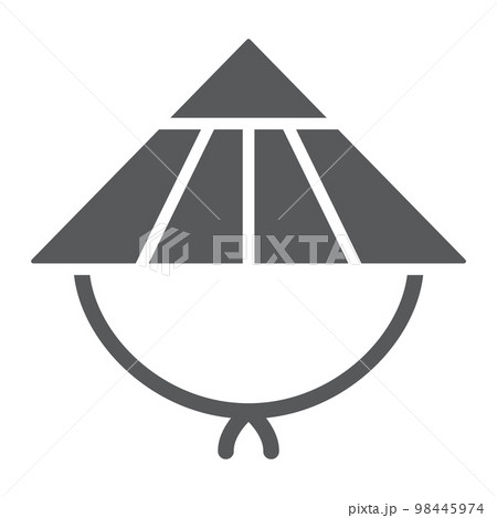 Kasa glyph icon, asian and cap, japanese hat sign, vector graphics, a solid pattern on a white background, eps 10. 98445974