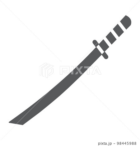 Katana glyph icon, asian and weapon, japanese...のイラスト素材 [98445988] - PIXTA