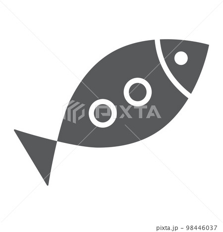 Inclined fish glyph icon, religion and animal, aquatic food sign, vector graphics, a solid pattern on a white background, eps 10. 98446037