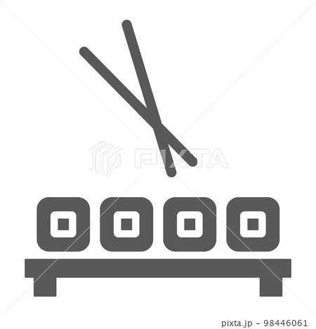 Sushi roll glyph icon, asian and food, japanese seafood sign, vector graphics, a solid pattern on a white background, eps 10. 98446061