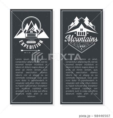 Mountain expedition brochure template. Trekking and hiking adventures leaflet, magazine, flyer, booklet flat vector 98446507