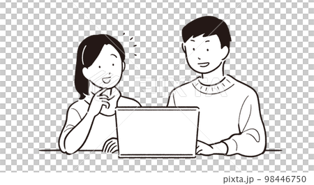 A couple thinking about investment and the future Monochrome ver. A couple thinking about investment and the future Monochrome ver. 98446750