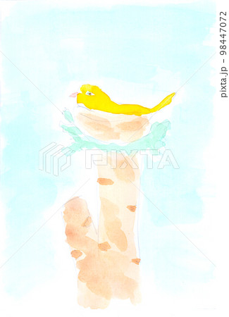 Bird, nest, spring. Watercolor, art decoration, sketch. Illustration hand drawn modern 98447072