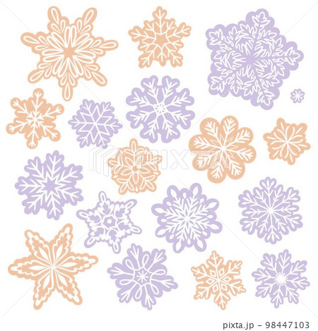 Set of snowflakes isolated on white background. Vector graphics. 98447103