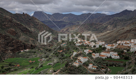 Landscape of the village of Tejeda, Canary Islands, Gran Canaria, Spain 98448313