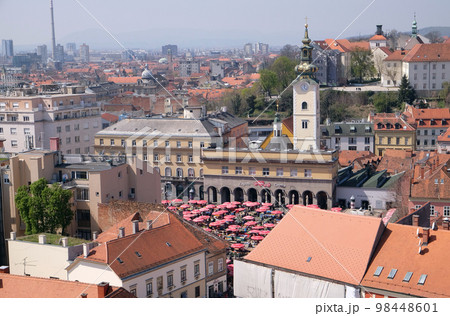 View of the Zagreb from the tower of the cathedral 98448601