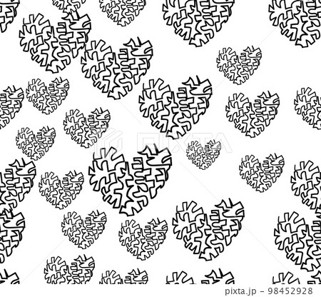 Heart line art seamless pattern Heart line art seamless pattern 98452928