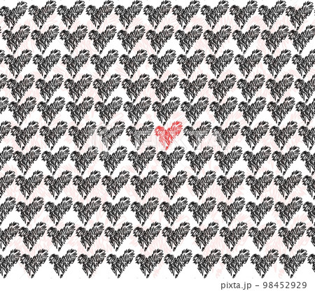 Heart line art seamless pattern Heart line art seamless pattern 98452929