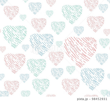 Heart line art seamless pattern 98452931
