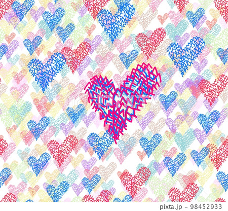 Heart line art seamless pattern Heart line art seamless pattern 98452933