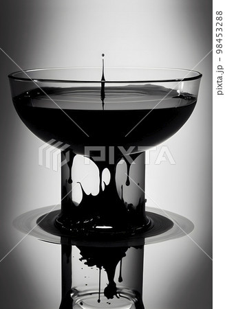 ガラスコップに入った液体　-アート作品-「AI生成画像」 98453288