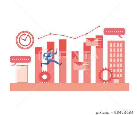 仕事をゲーム化するビジネスマン 仕事をゲーム化するビジネスマン 98453634