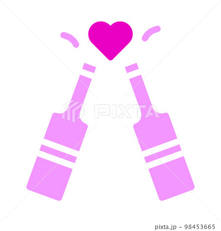 Valentine icon set solid pink illustration vector icon perfect. 98453665