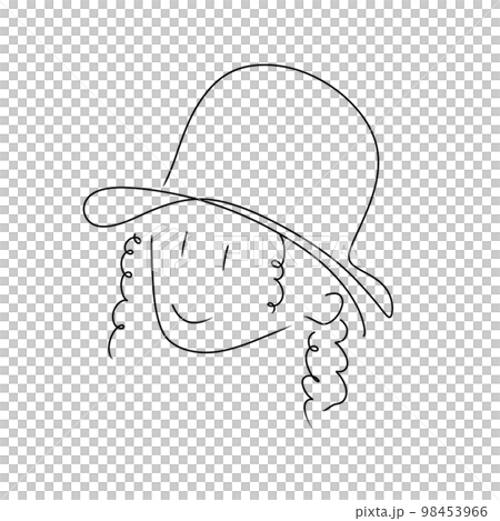 Illustration of a person wearing a hat, perm Illustration of a person wearing a hat, perm 98453966