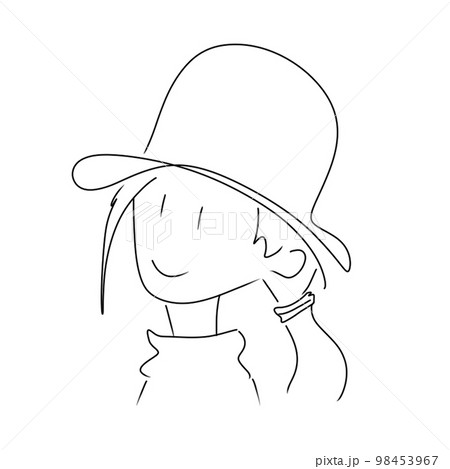 帽子を被る人のイラスト、シバる 帽子を被る人のイラスト、シバる 98453967
