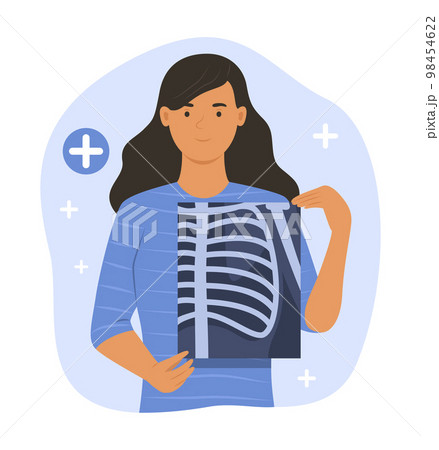 Woman Holding X-ray Film Concept Illustration 98454622